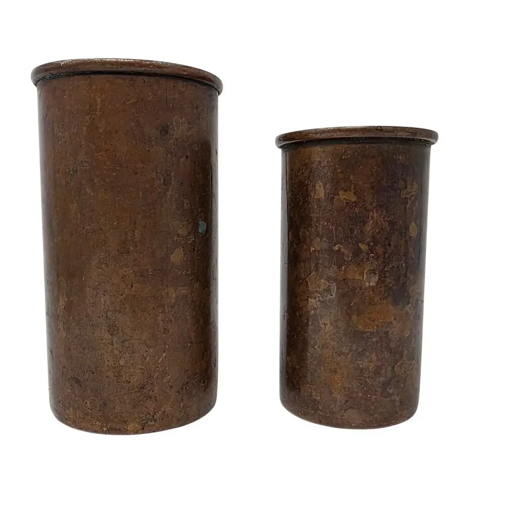 Vintage Copper Measuring Cups Set of 4 Nesting Hand Stamped Farmhouse Decor